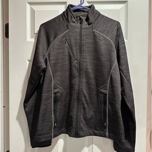 Gray athletic zip up